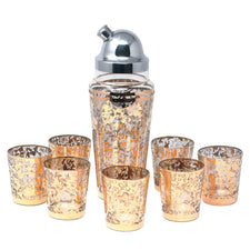 Vintage Gold Floral Cocktail Shaker Set | The Hour