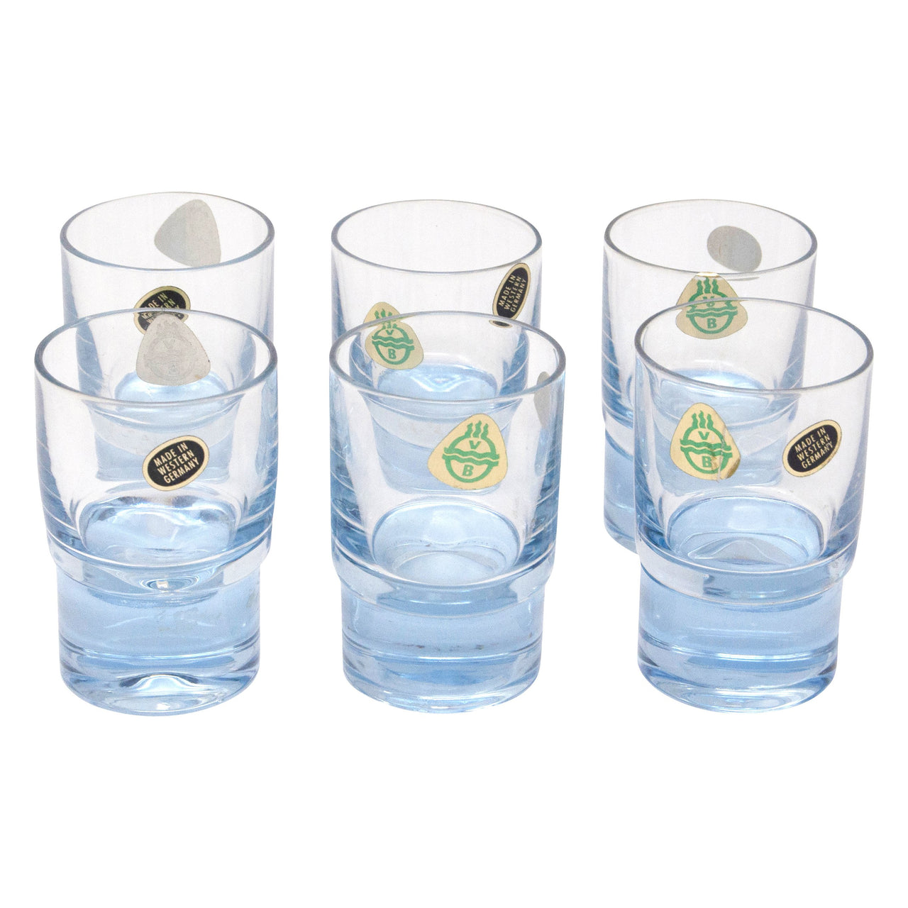Vintage German V B Pale Blue Shot Glasses | The Hour Shop