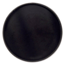 Vintage Black Formica Silver Plate Edge Serving Tray | The Hour Shop