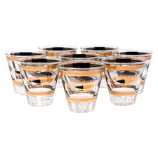 Fred Press Black & Gold Sunburst Eye Single Old Fashioned Glasses