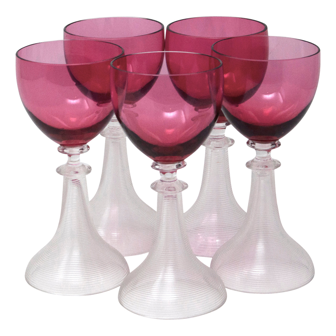 Vintage Cranberry Cup Cocktail Glasses | The Hour Shop