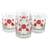 The Modern Home Bar Red Poppy Rocks Glasses | The Hour Shop