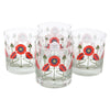 The Modern Home Bar Red Poppy Rocks Glasses | The Hour Shop