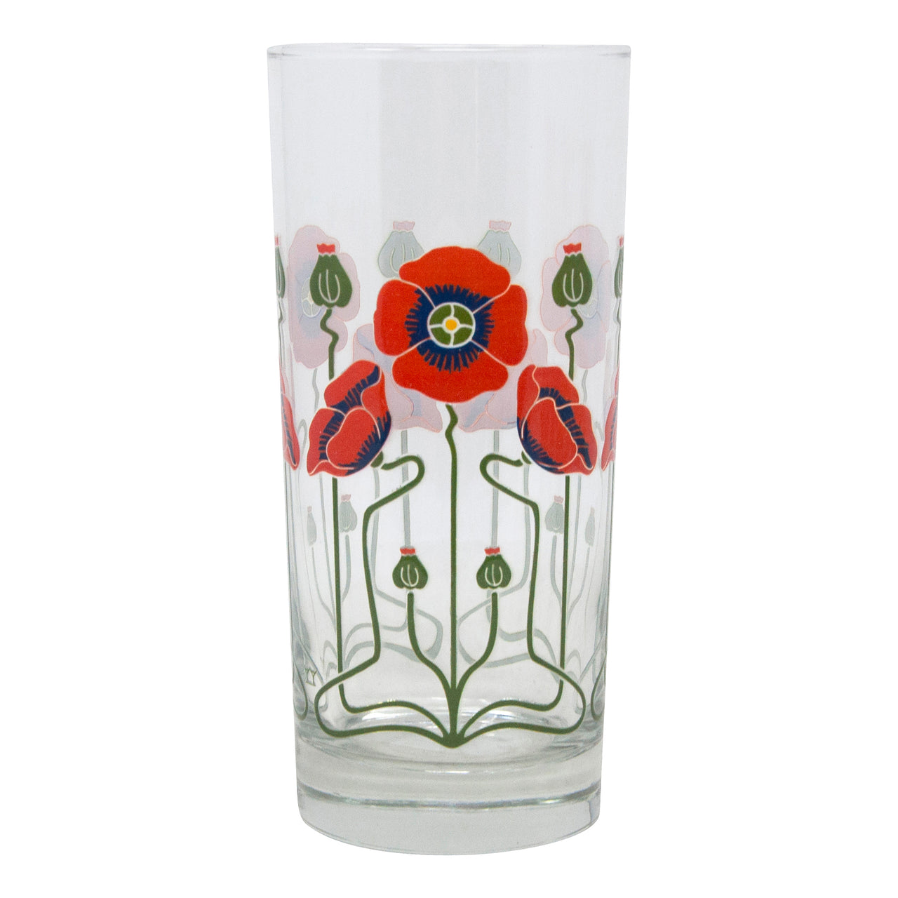 The Modern Home Bar Red Poppy Collins Glass | The Hour Shop