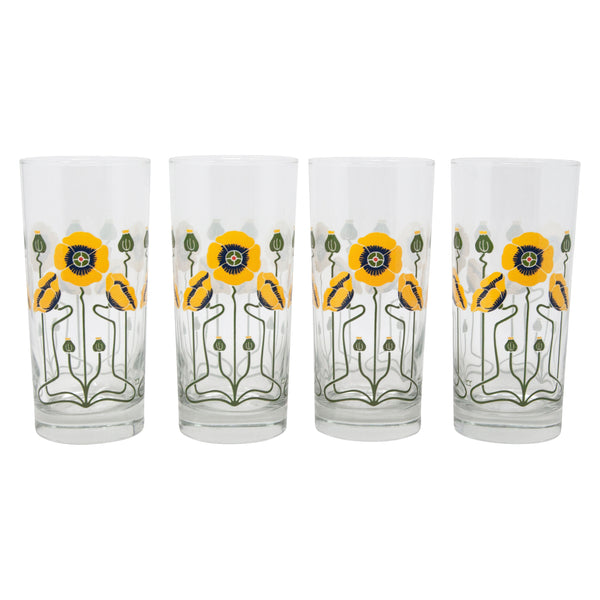 Retro Modern Poppy Flower Collins Glasses – Be Just