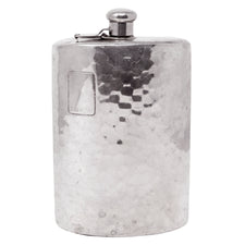 Hammered Chrome Plated German Hip Flask