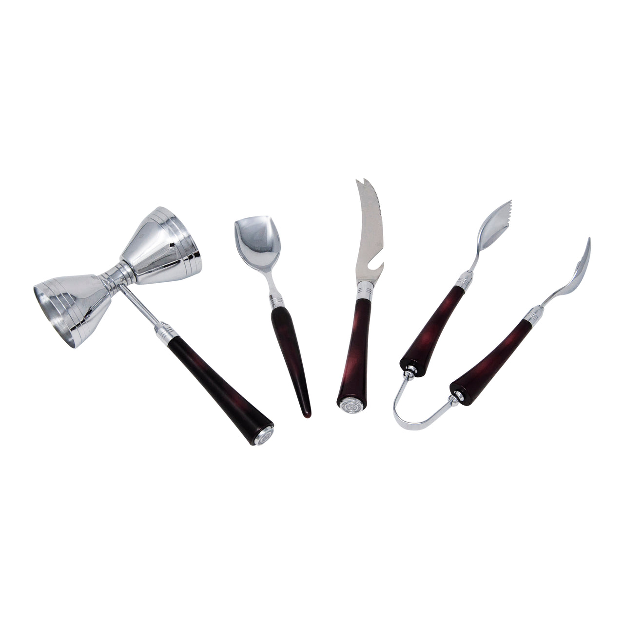Vintage Glo Hill Cranberry Bakelite Handle 4 Piece Bar Tool Set | The Hour