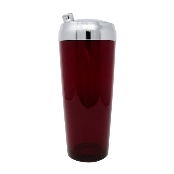 Vintage Ruby Red Glass Cocktail Shaker
