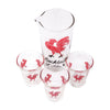 Vintage Red Rooster Cocktail Pitcher Set Top | The Hour Shop