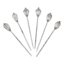 Vintage Sterling Silver Ornamental Twisted Stem Cocktail Picks | The Hour Shop