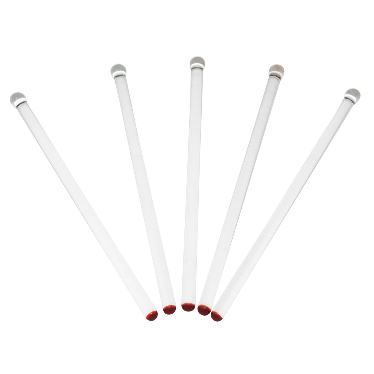 Vintage Red Tip Clear Glass Stirrers | The Hour Shop