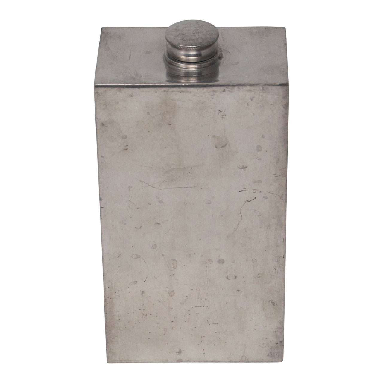 Vintage English Pewter Block Rectangular Flask Top | The Hour Shop