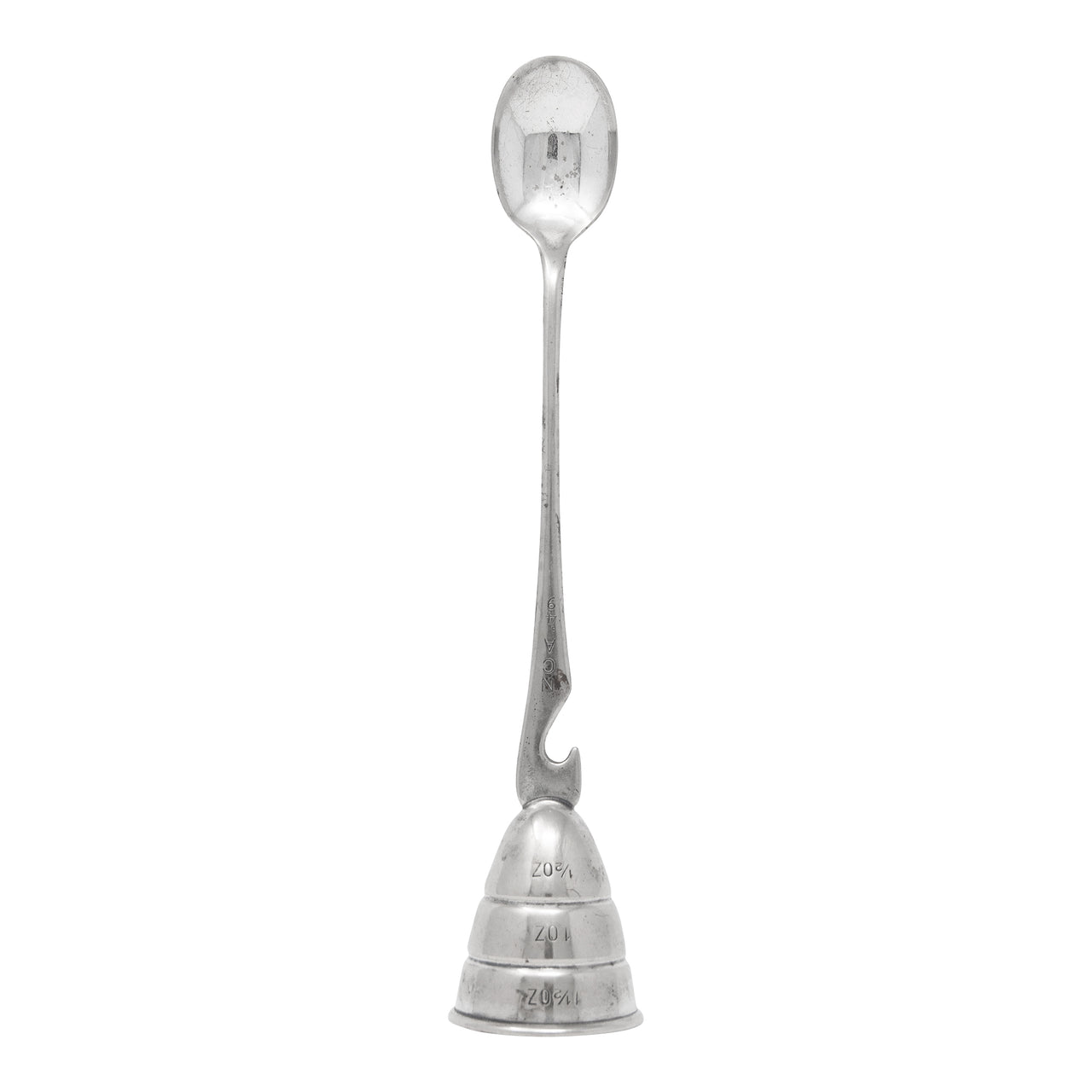 Vintage Napier 3-in-1 Silver Plate Jigger Spoon Opener Front | The Hour Shop