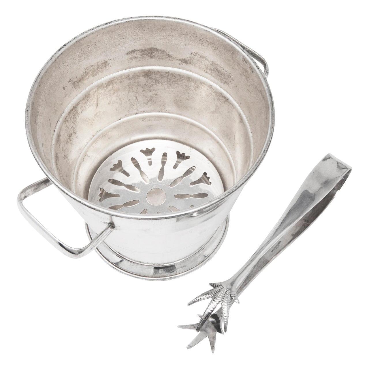 Vintage English Silver Plate Ice Bucket & Tongs | The Hour Shop