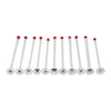 Vintage Hand Painted Red Ball Top Glass Muddler Stir Sticks | The Hour
