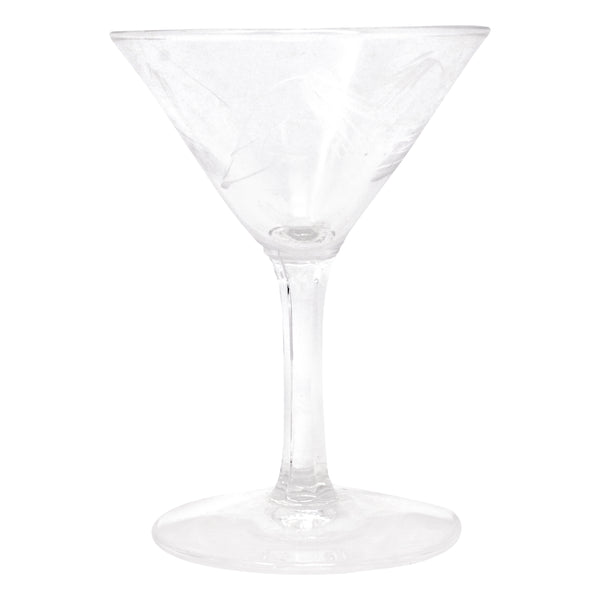 Vintage Small Etched Wheat Martini Glasses