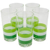 Vintage Georges Briard Green & White Collins Glasses | The Hour Shop