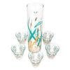 Vintage Fred Press Aqua & Gold Grasses Cocktail Pitcher Set Top | The Hour Shop