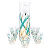 Vintage Fred Press Aqua & Gold Grasses Cocktail Pitcher Set | The Hour Shop