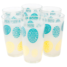 Hazel Atlas Yellow and Aqua Tumblers