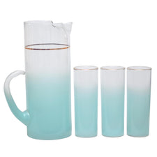 Vintage West Virginia Glass Light Blue Pitcher Set | The Hour