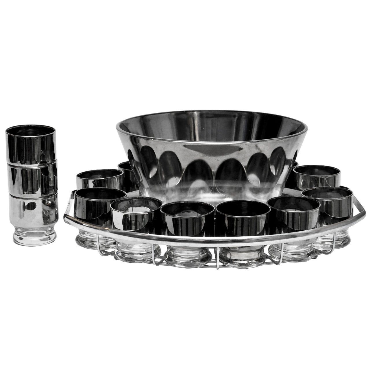 Vintage Mercury Fade Punch Bowl Caddy Set | The Hour Shop