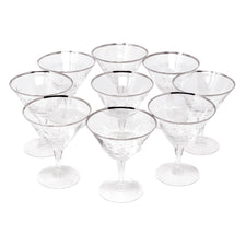 Vintage Fostoria Platinum Rim Cocktail Glasses | The Hour Shop