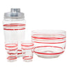 Vintage Red & White Stripe Cocktail Shaker Set Front | The Hour Shop