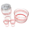 Vintage Red & White Stripe Cocktail Shaker Set Top | The Hour Shop