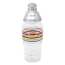 Vintage Multi Color Stripe Glass Cocktail Shaker | The Hour Shop