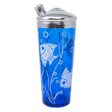 Vintage Hazel Atlas Cobalt White Angel Fish Cocktail Shaker | The Hour Shop