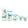 Vintage Aqua & Gold Arabian Horse Cocktail Pitcher Set Glass Sizes and Pattern | The Hour Shop
