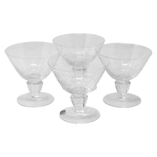 Vintage Fostoria Etched Starbursts Short Cocktail Glasses | The Hour Shop