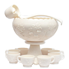 Westmoreland Milk Glass Punch Bowl Set, The Hour Shop