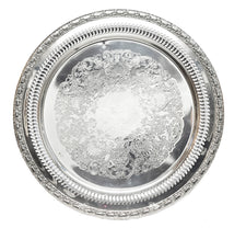 Vintage International Silver Round Silver Plate Tray | The Hour Shop