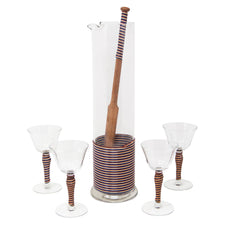 Vintage Rattan Wrap Cocktail Pitcher Set | The Hour Shop