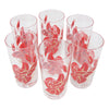 Vintage Red & Gold Roses Collins Glasses Top | The Hour Shop