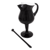 Vintage Black & White Cased Glass Footed Cocktail Pitcher Set Pitcher and Stirrer | The Hour Shop