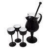 Vintage Black & White Cased Glass Footed Cocktail Pitcher Set Top | The Hour Shop