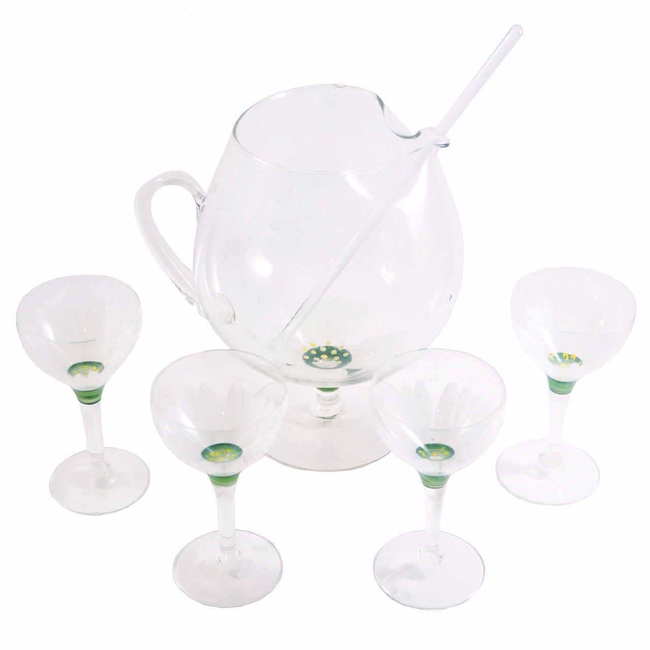 Vintage Flower Cocktail Pitcher & Glasses Set, The Hour