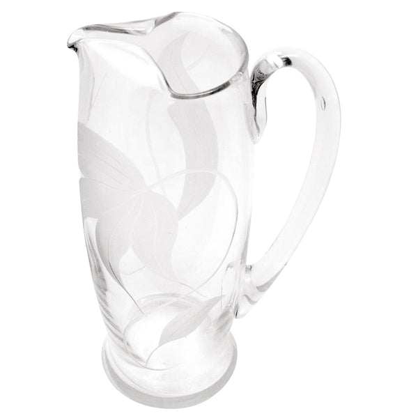 Vintage Clear Frosted Glass Tall Cocktail Pitcher With Original Matching  Glass Stirrer