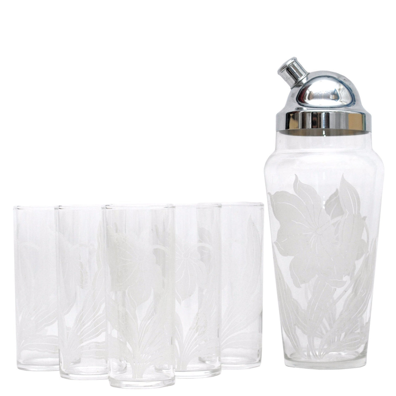 White Flower Cocktail Shaker Set, The Hour Shop Vintage Barware