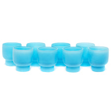 Vintage Aqua Blue Frosted Footed Rocks Glasses | The Hour Shop