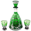 Vintage Italian Green & Sterling Decanter Set | The Hour Shop