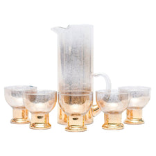 Vintage Faded Gold Fleck Cocktail Pitcher Set | The Hour Shop