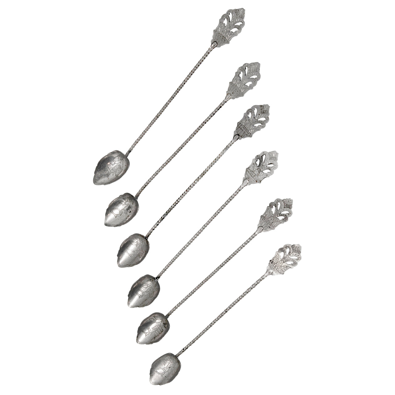 Vintage Silver Plate Fanciful Twisted Stir Spoons | The Hour