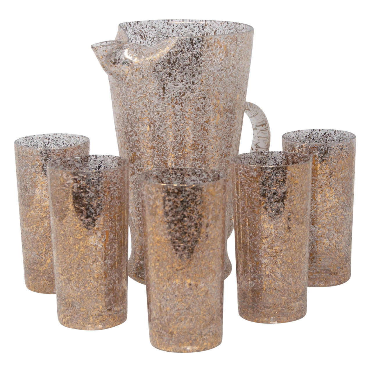 Vintage Splattered Gold and White Cocktail Pitcher Set | The Hour Shop