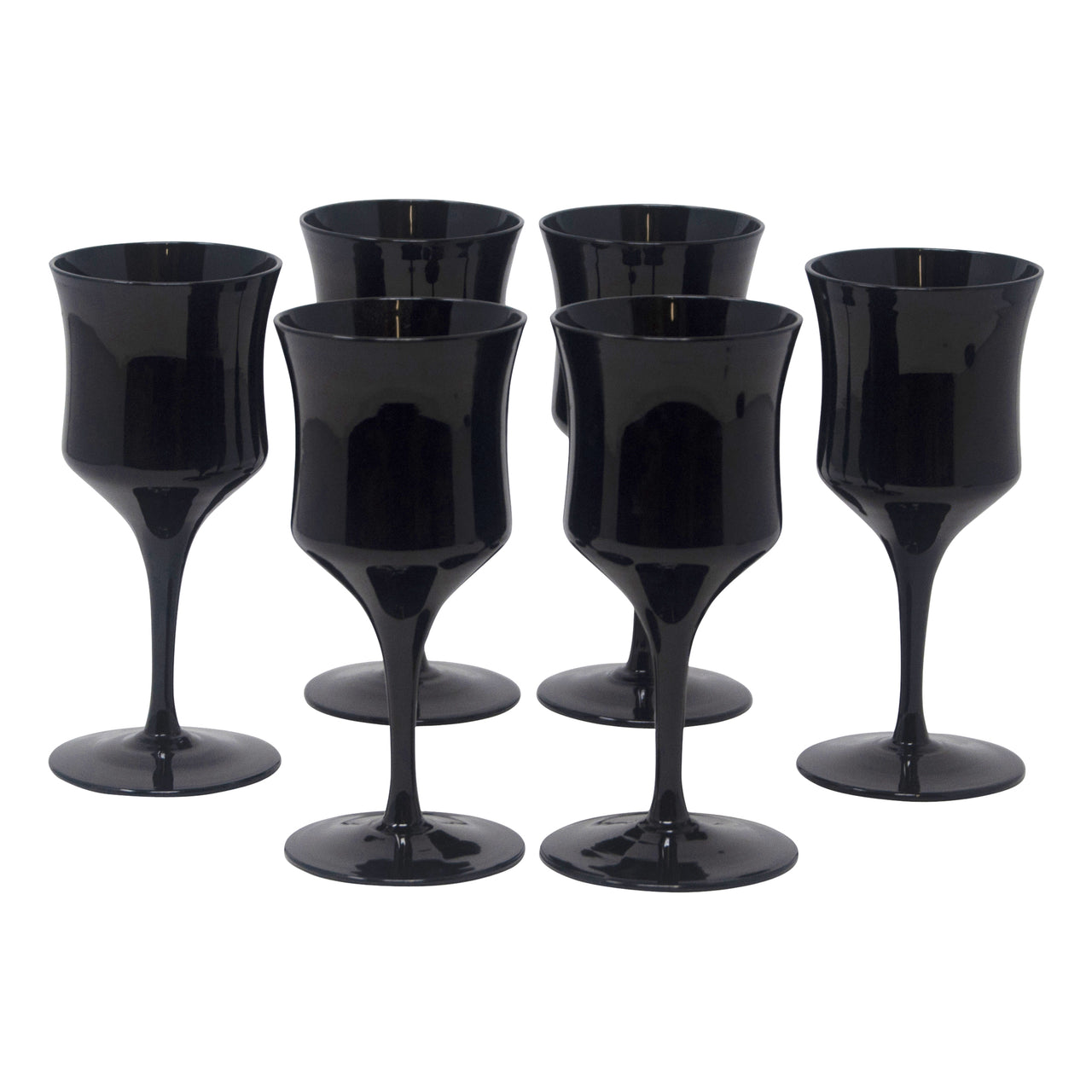 Vintage Mid Century Modern American Manor Small Black Wine Glasses | The Hour
