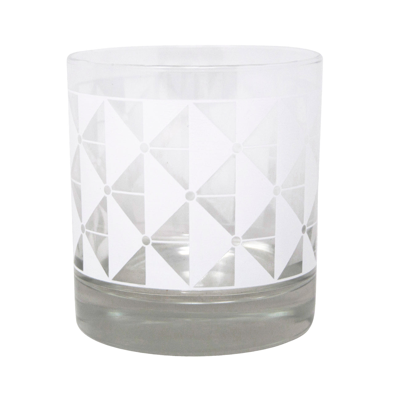 The Modern Home Bar Deco Diamonds White Rocks Glass | The Hour Shop