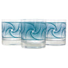 The Modern Home Bar Teal Waves Rocks Glasses Front | The Hour Shop